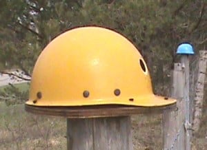 Recycled Hard Hat Bird House