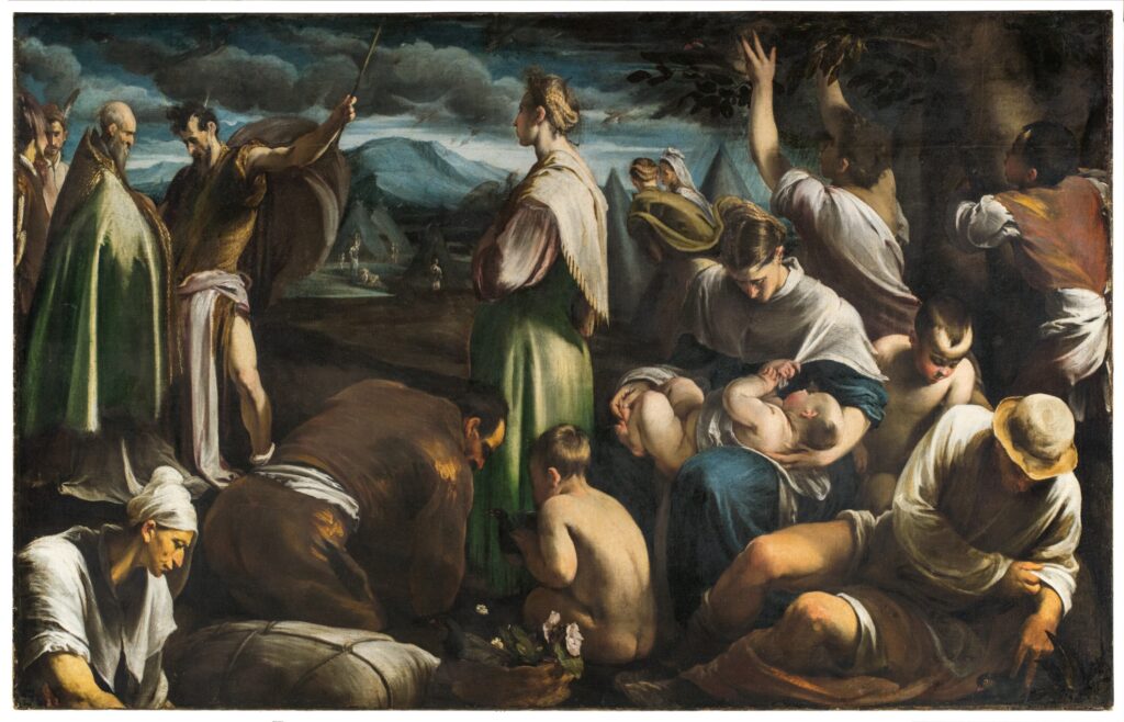 The Miracle of the Quails Painting by Jacopo Bassano