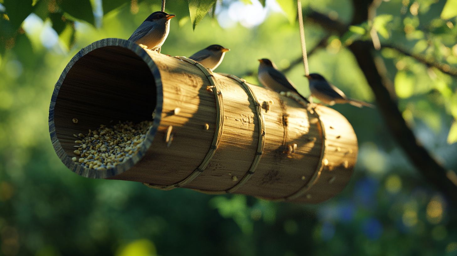 20 Fun Bird Feeder Projects to Spark Kids' Creativity and Curiosity 20 Bamboo Tube Feeder