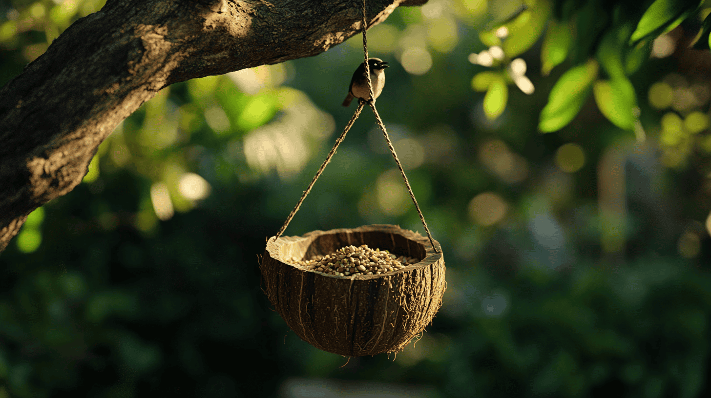 Coconut Shell Feeder