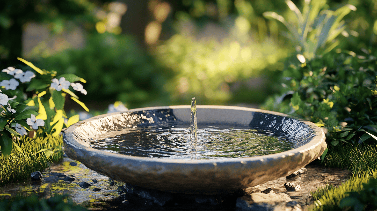 Solar-Powered Birdbath Fountain
