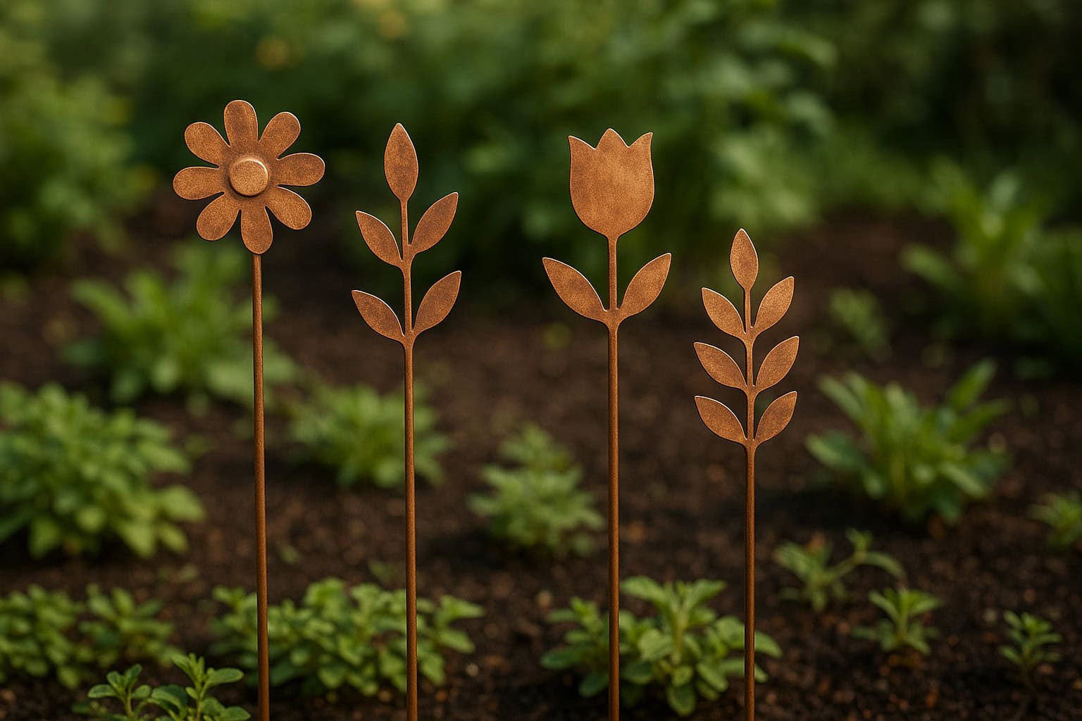 Copper Garden Stakes