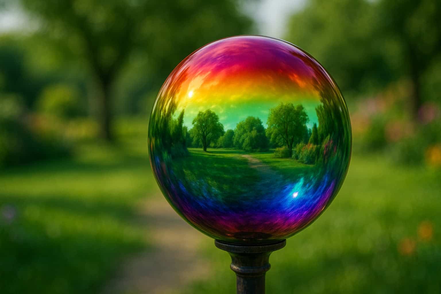 Rainbow Glass Glazing Ball