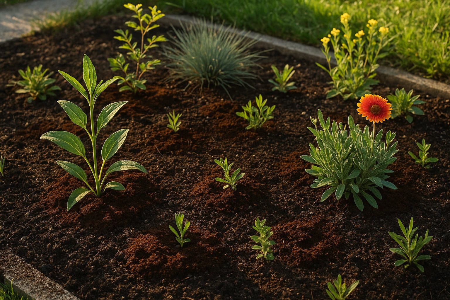 20250630 1526 Coffee Grounds in Garden simple compose 01jyzvk4c9em6vvpzhqvpqtkwy