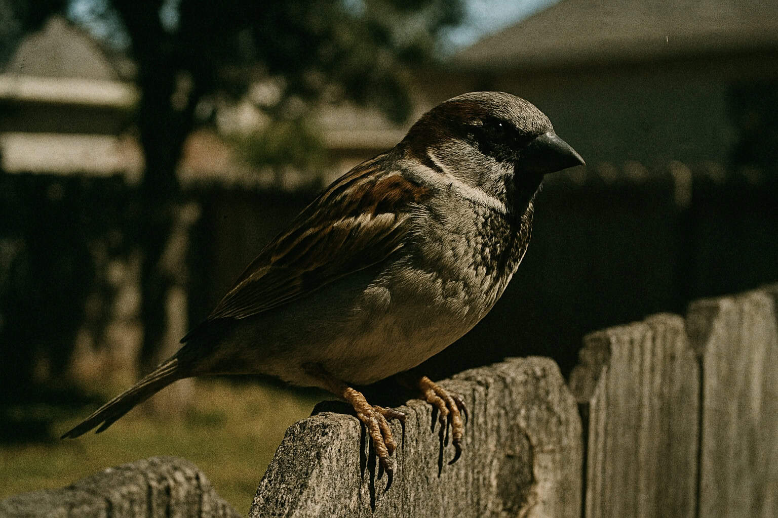 A bird photographed in the soft, warm light of the 'golden hour'.