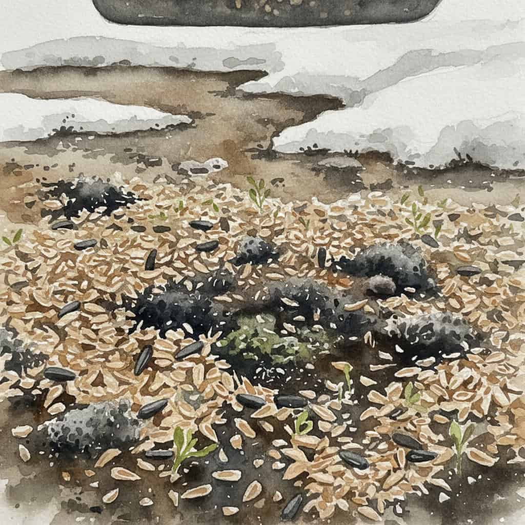 Old, Moldy Seed Is Piling Up Below