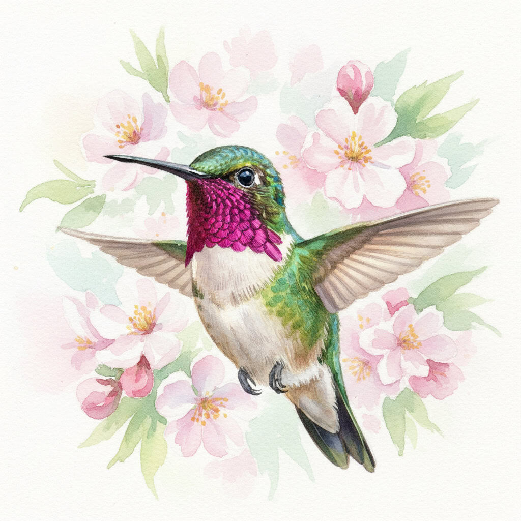 Calliope Hummingbird Throat Display