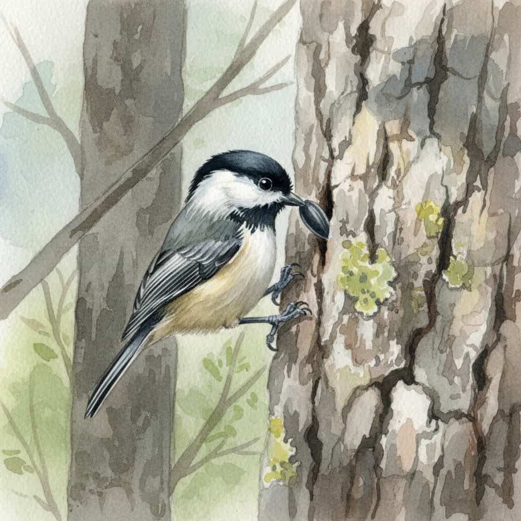 Chickadee Seed Caching