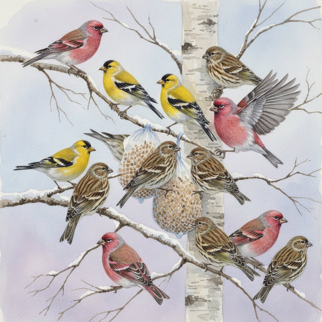 Winter Finch Flock Formation