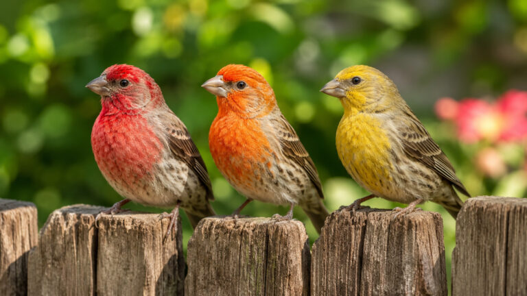 house finch color variations diet featured